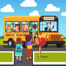 graphic of a school bus with children getting on